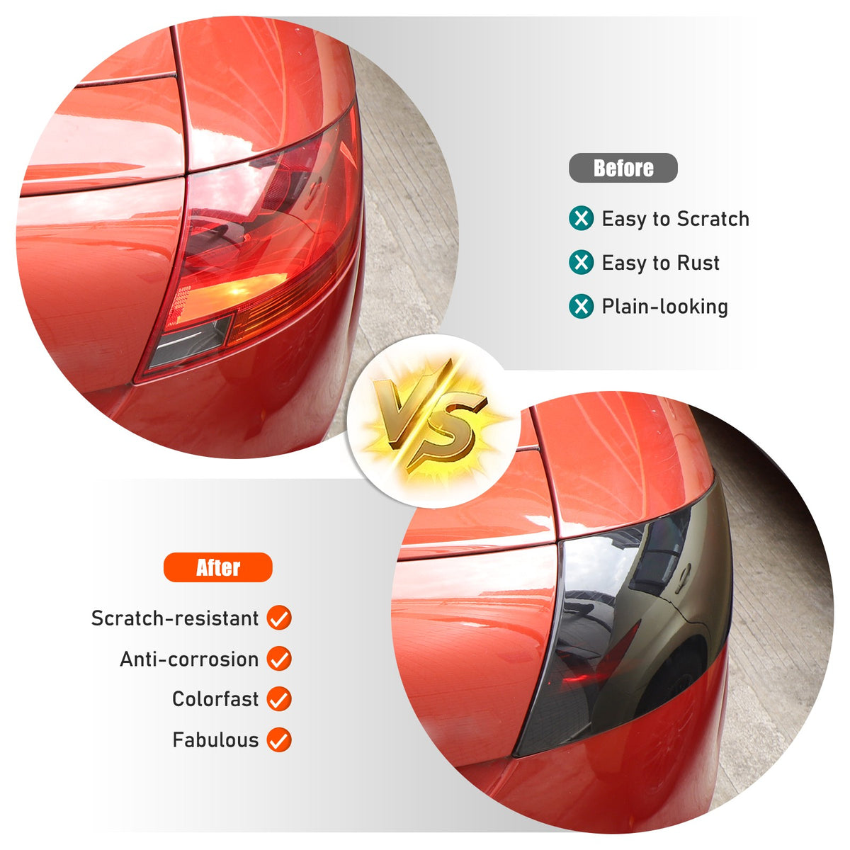 ABS Transparent Gray Rear Tail Light Smoked Cover Trim For Audi TT 2008-14 9
