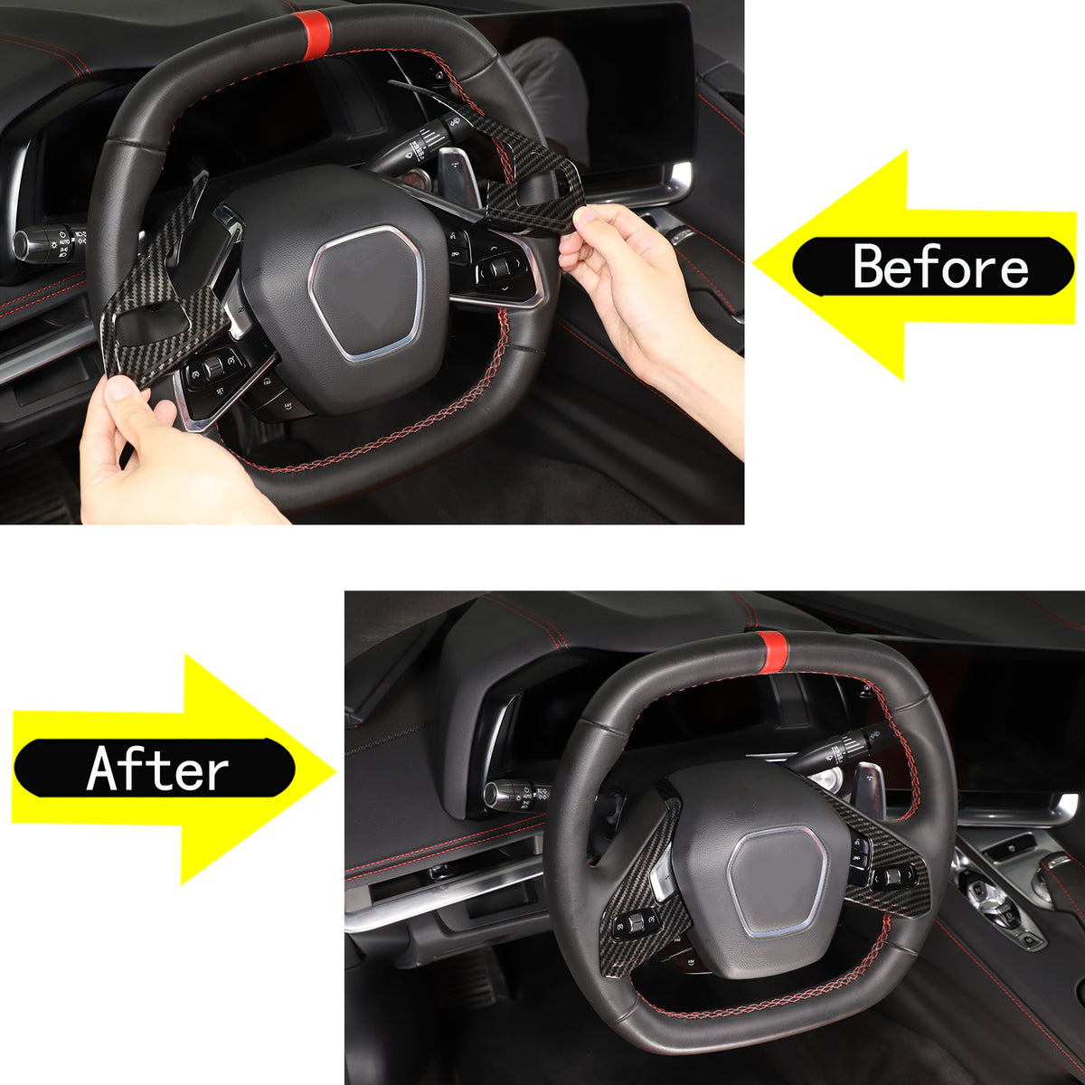 Carbon Fiber ABS Interior Decoration Cover Trim Kit For Corvette C8 2020-2025 - Styles 26-30 30