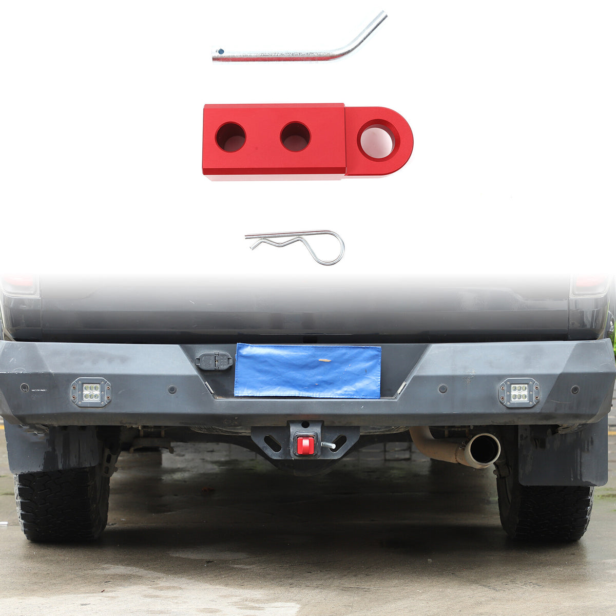 Red Alloy Trailer Mount Receiver Hitch Tow Hook For Toyota Tundra 07-21 US 2