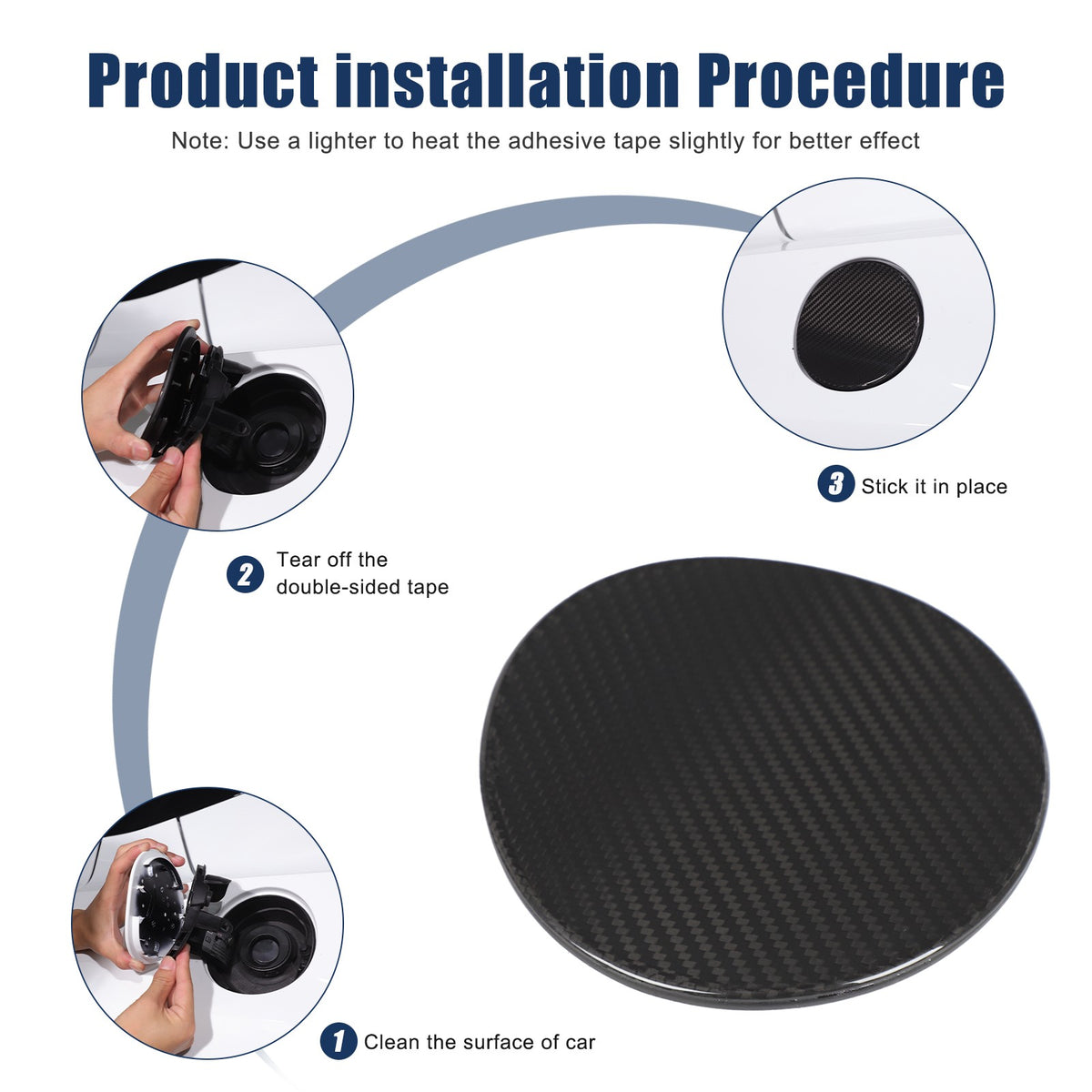 Replacement Real Carbon Fiber Fuel Tank Cap Cover For Corvette C8 2020+ 3