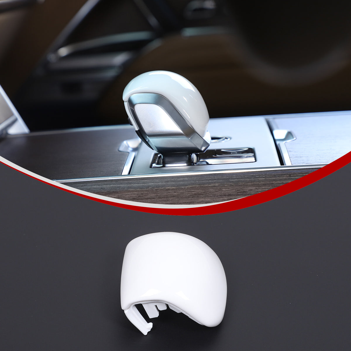 Ceramic White Gear Shift Knob Cover Replacement Trim For LR Discovery 5 LR5 21+ 17