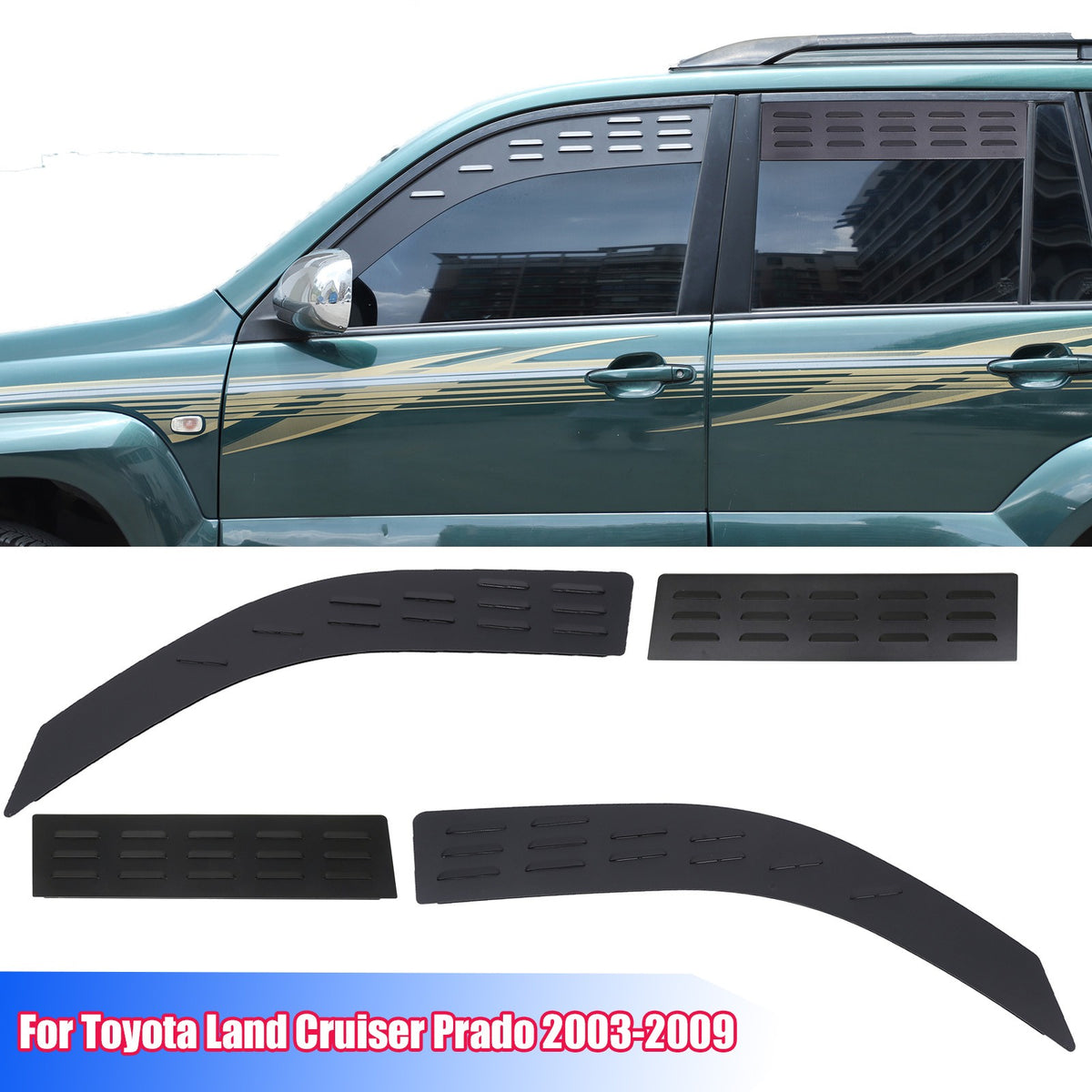 Front & Rear Window Glass Louver Air Vent Panel Trim For Lexus GX 2003-2009 27