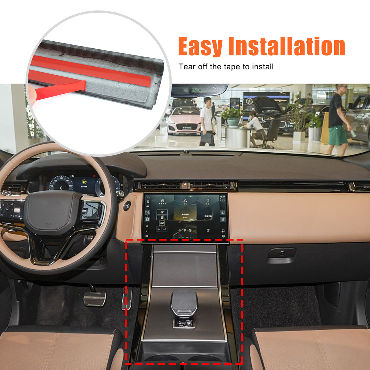 Carbon Fiber ABS Center Console Side Trim For LR Range Rover Velar L560 2024+ 5