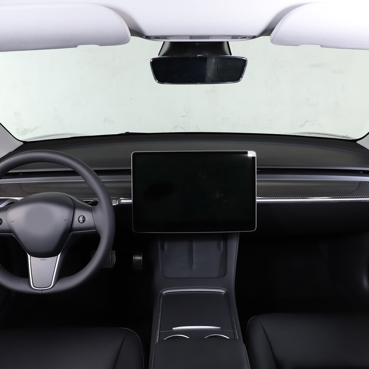 For Tesla Model 3 Y 2016-2023 Dashboard Cover Real Carbon Fiber Panel Trim Cover 6