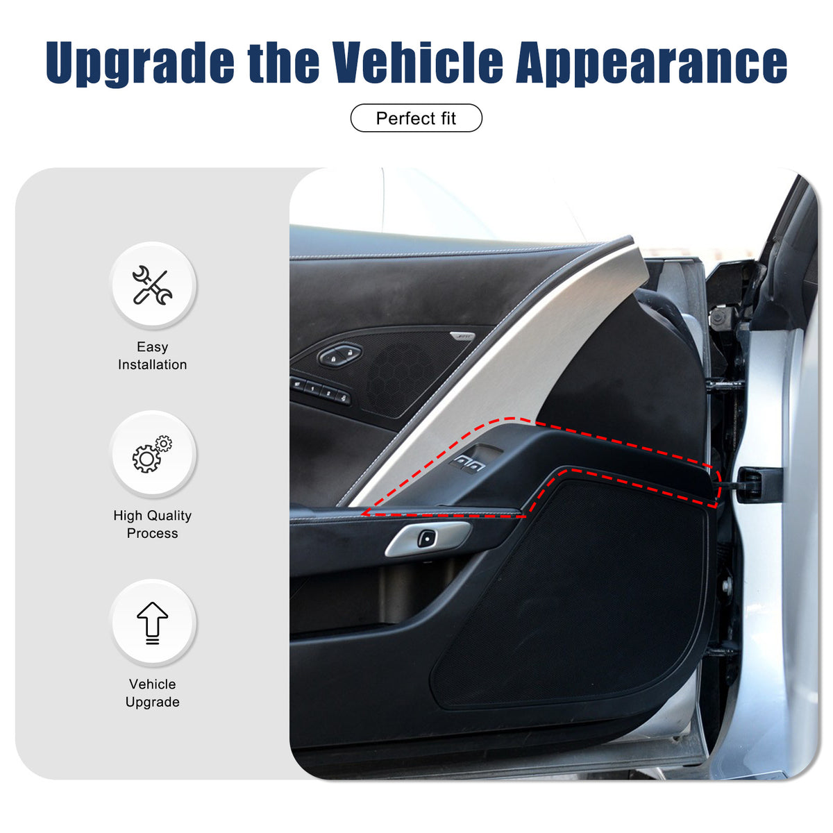 Real Carbon Fiber Window Lift Switch Button Trim Cover For Corvette C7 2014-19 8