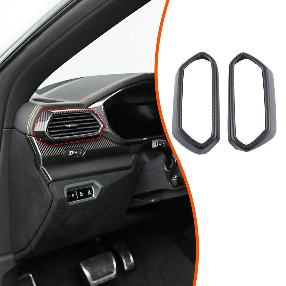 Matte Real Dry Carbon Fiber Side Air Outlet Trim For Lamborghini URUS 2018-23 9