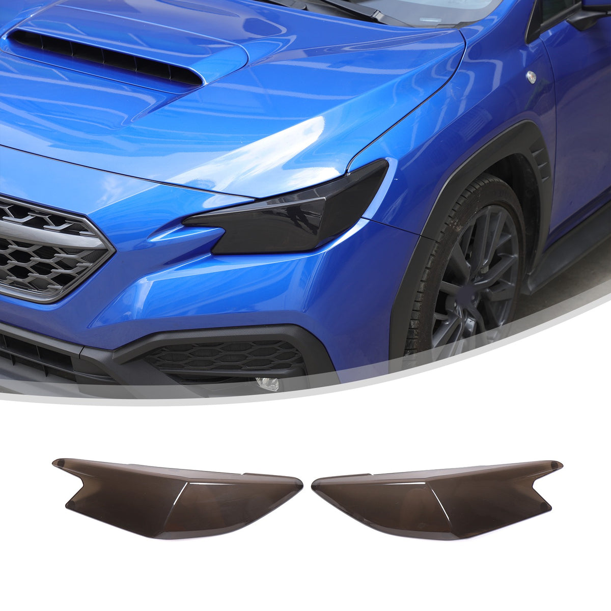 Transparent Gray ABS Smoked Front Headlight Cover Trim For Subaru WRX VB 2022+ 2