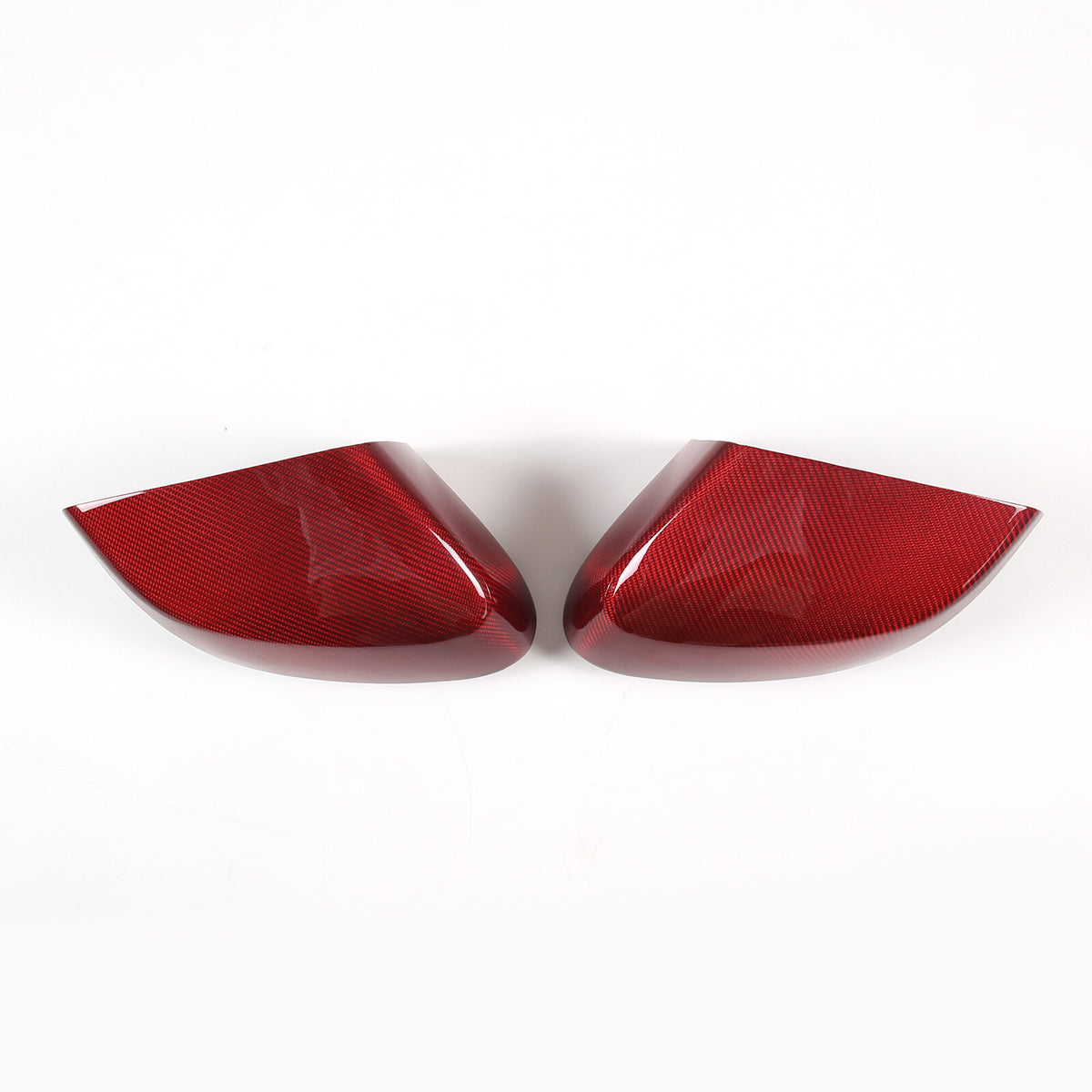 Red Real Carbon Fiber Side Rearview Mirror Cover Caps Trim For Corvette C8 20-26 7