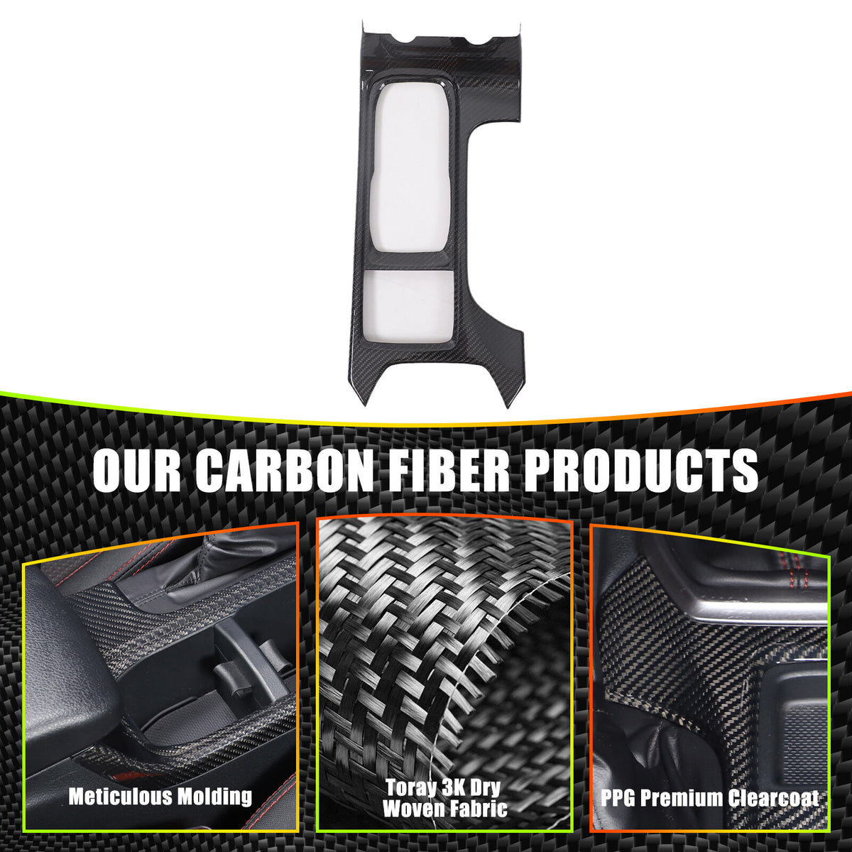 Real Carbon Fiber Console Gear Shift Panel For Subaru WRX STI VB S4 MT 2022 2024 23