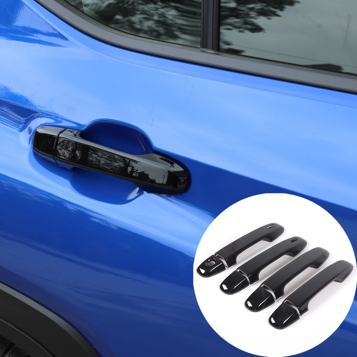 Glossy Piano Black Exterior Door Handle Window Louver Trim For Subaru WRX 22-25 46