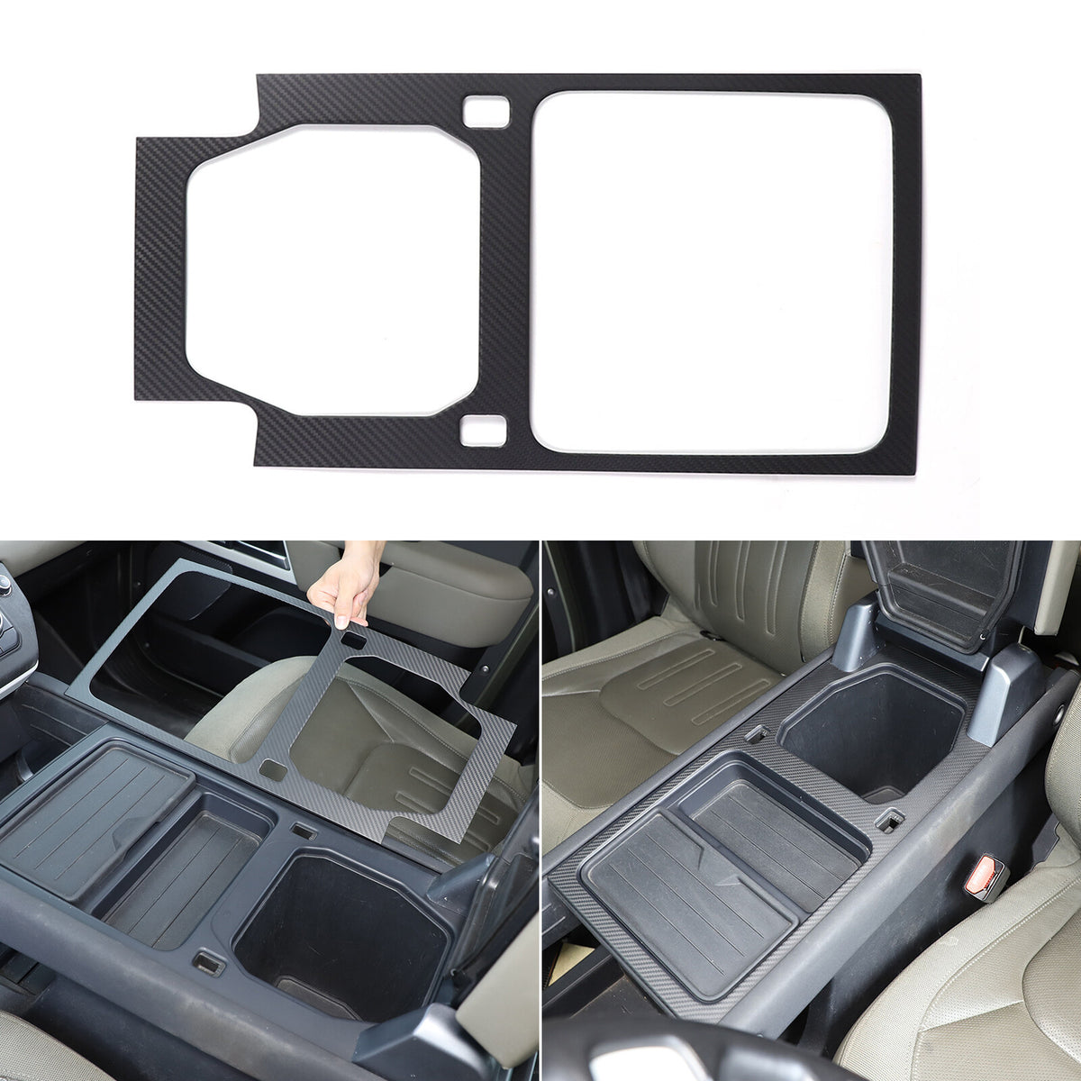Matte Real Carbon Fiber Cup Holder Panel Trim Cover For Defender 110 90 2020-23 15