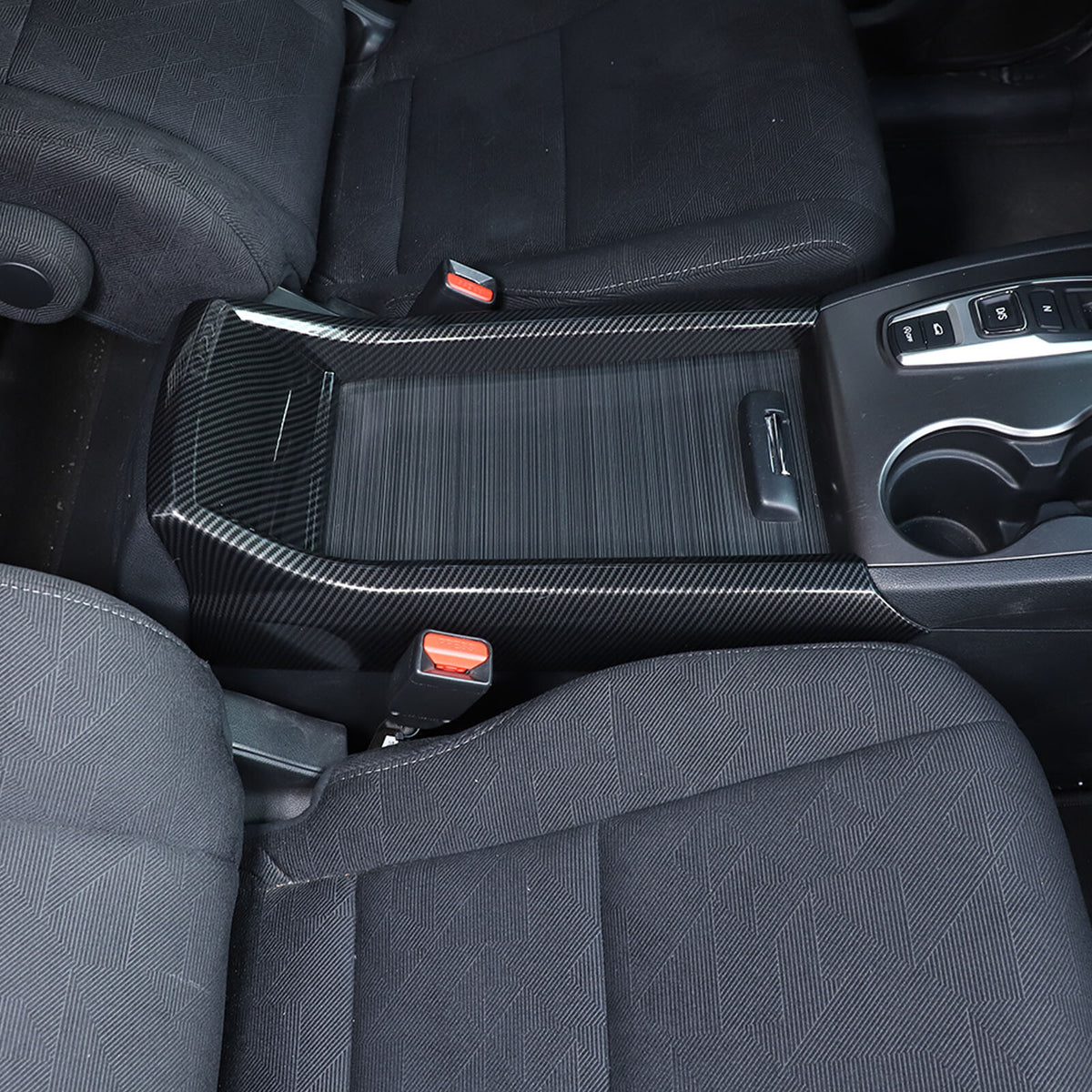 Carbon Fiber Center Console Armrest Box Side Panel Trim for Honda Pilot 16-22 11