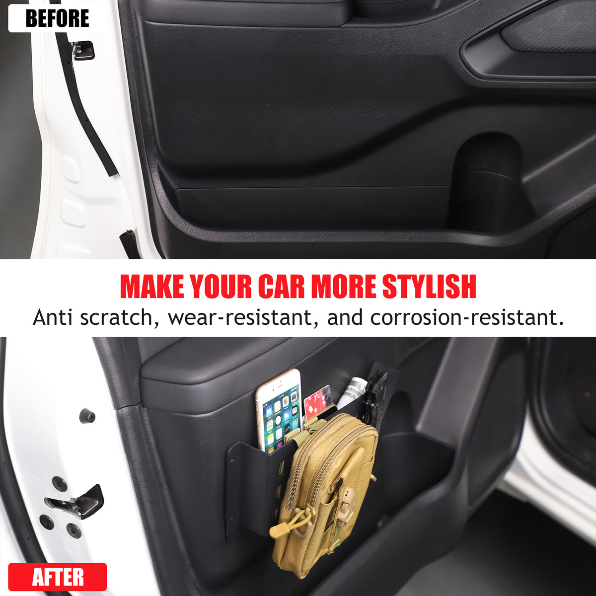Car Front Door Storage Box Side Pocket Organizer For Nissan Frontier 2022-2024 11