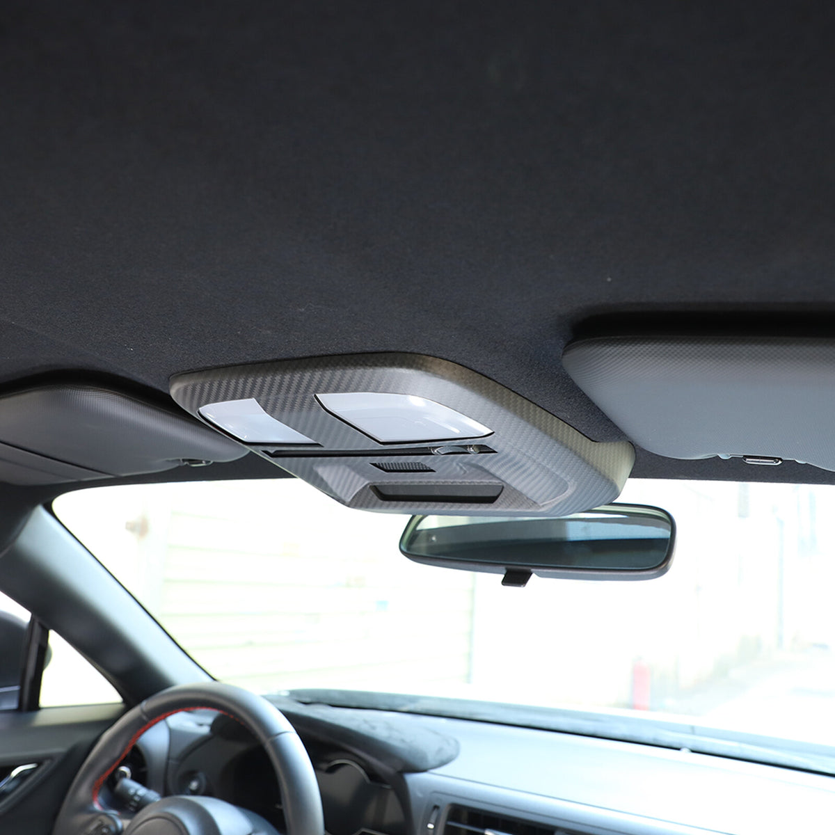 Matte Real Carbon Fiber Reading Light Cover Trim for Toyota 86/Subaru BRZ 22-24 8