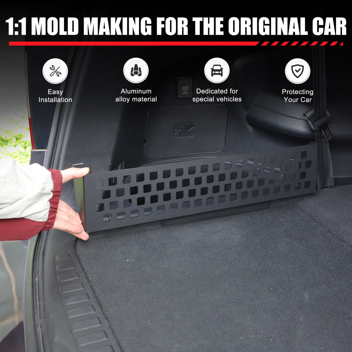 Left Trunk Side Storage Baffle Box Tray Molle Panel For Honda Pilot 2016-2022 21