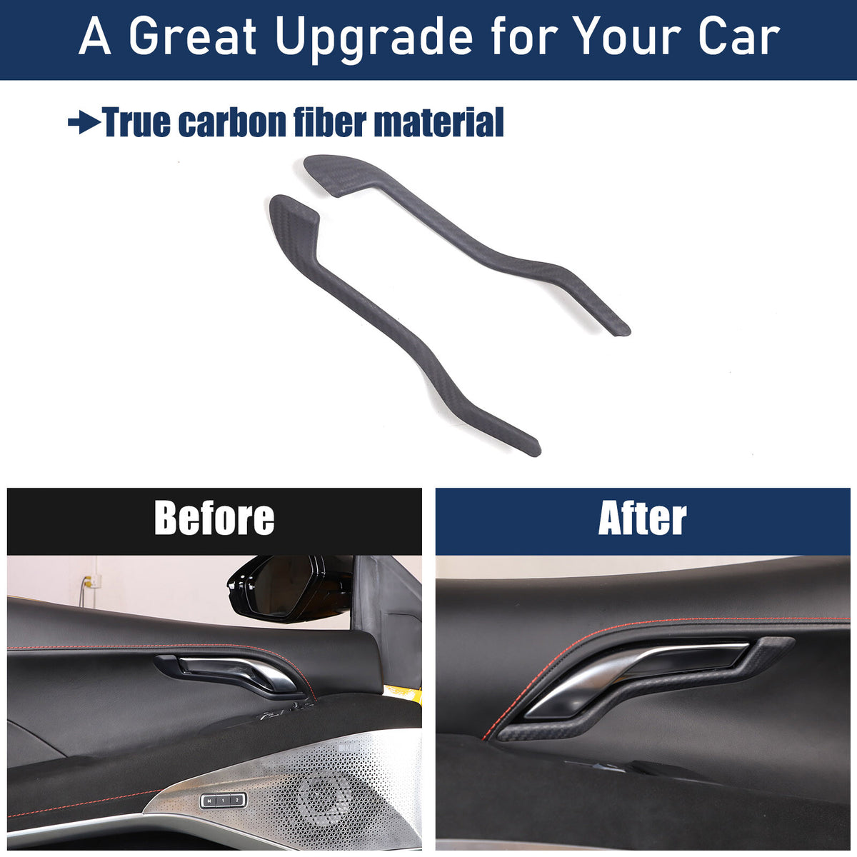 Matte Real Carbon Fiber Interior Door Handle Cover Trim For Lotus EMIRA 2021-25 13