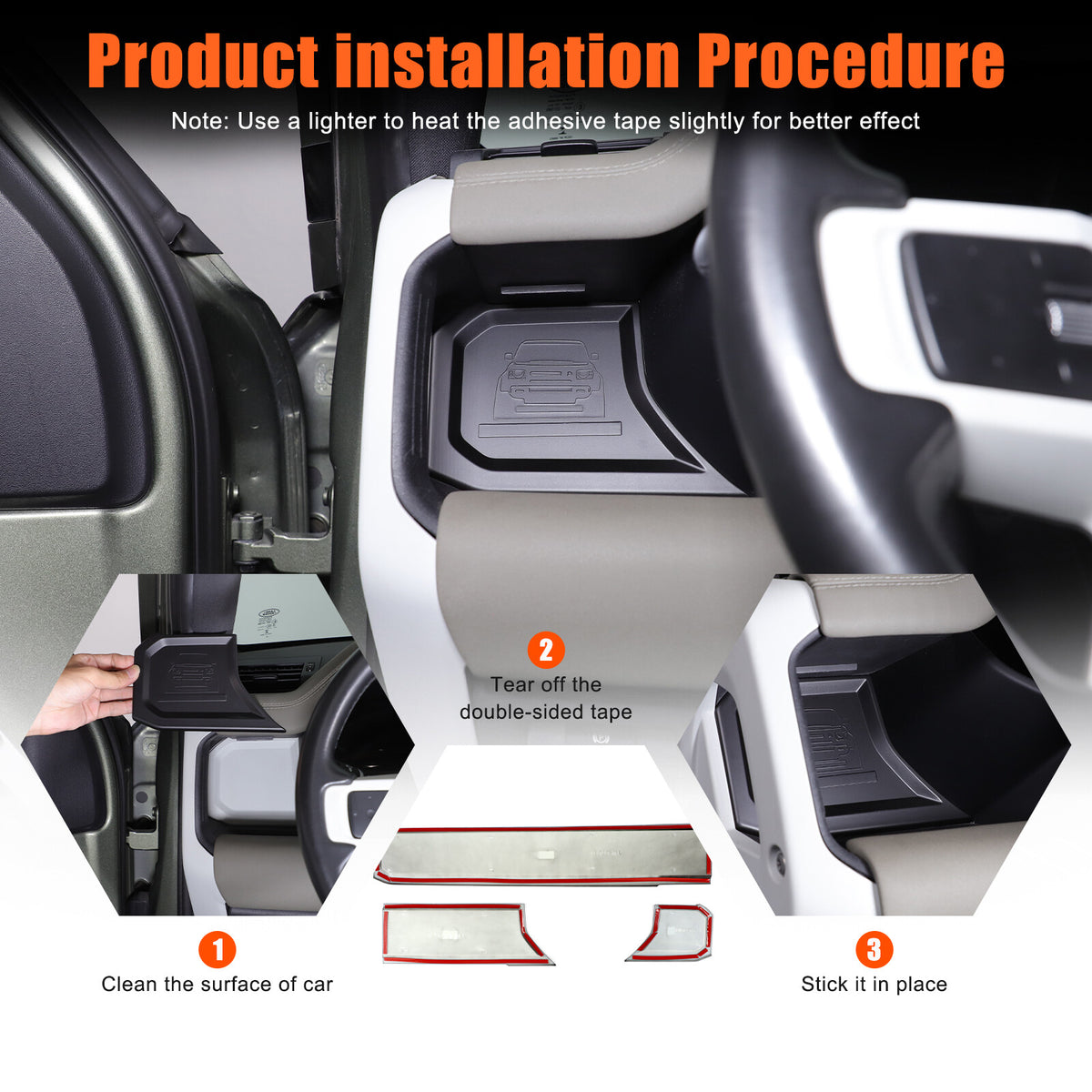 Matte Real Carbon fiber Dashboard wordmark Trim Cover For LR Defender 20-23 US 17