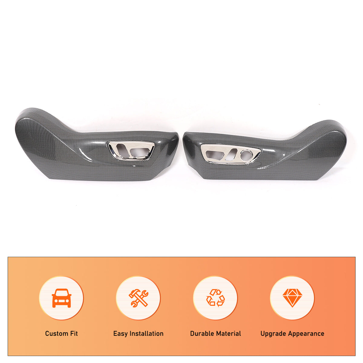 ABS Carbon Seat Adjustment Button Trim Cover For Toyota Land Cruiser LC250 24+ 15