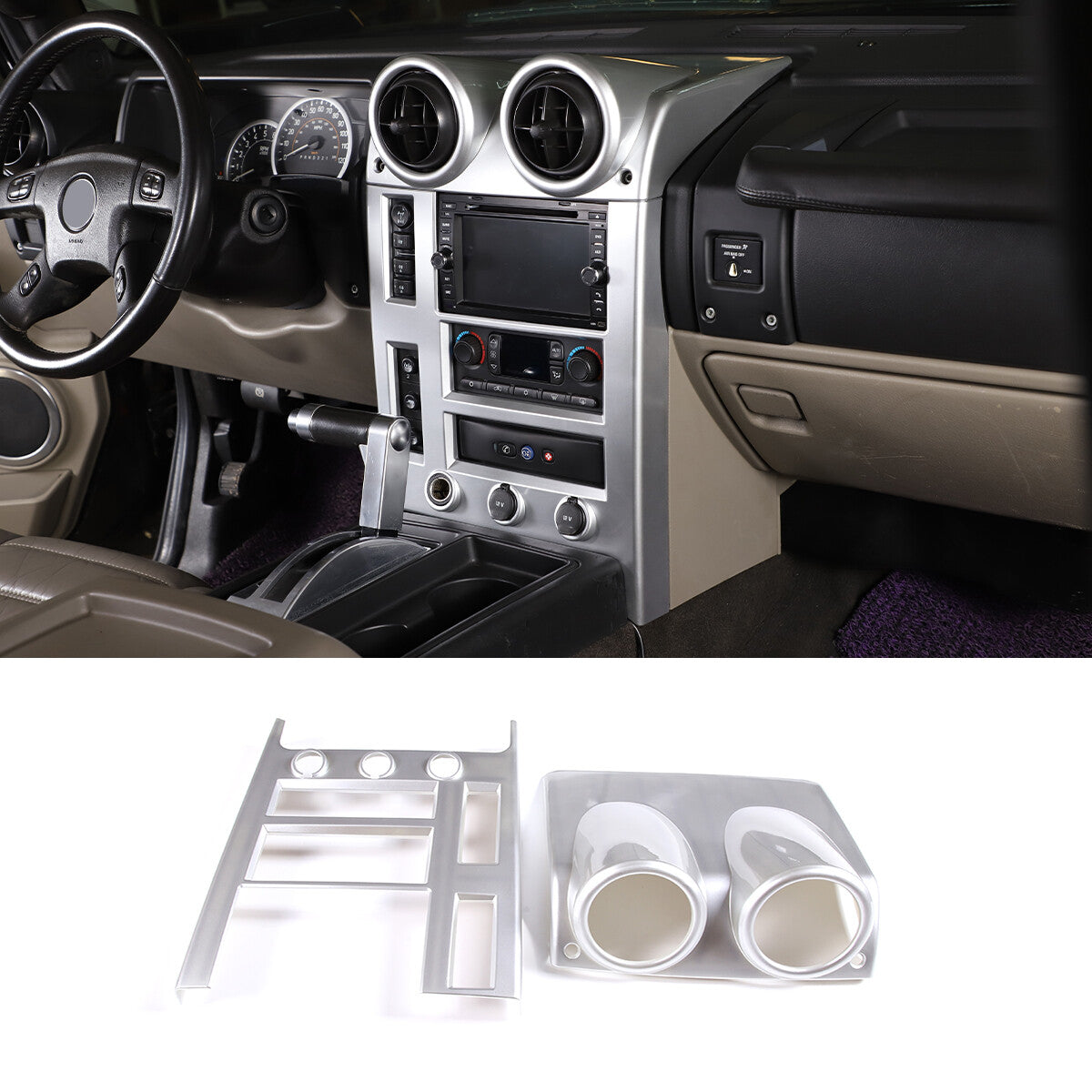 Silver Interior Air Condition Panel Cover Trim For Hummer H2 2003-2007 US 2