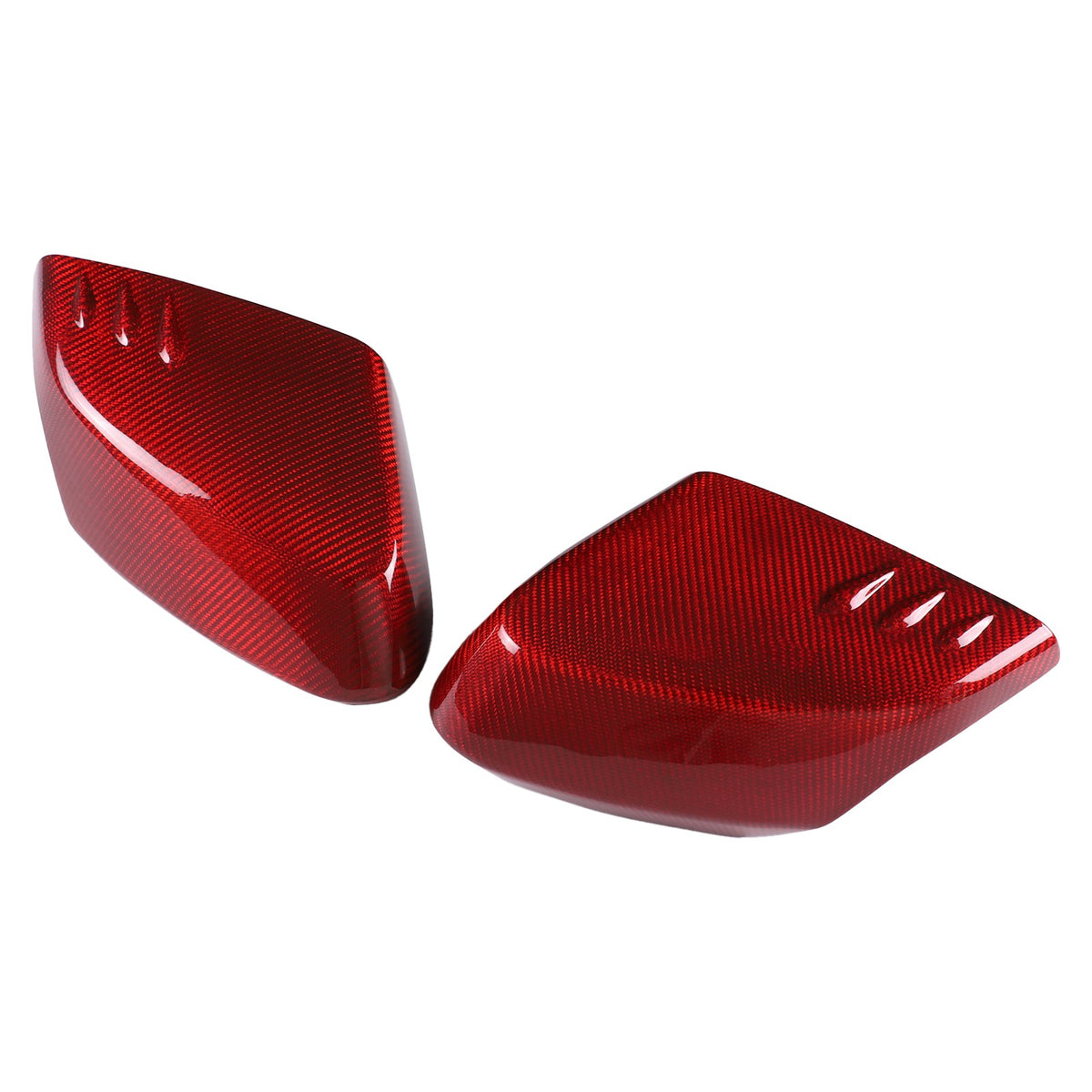 Red Real Carbon Fiber Side Mirror Cover Trim W/Air Vent For Corvette C8 2020+ 14