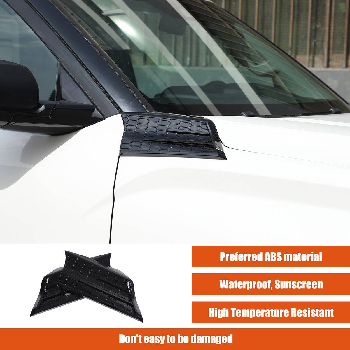 Glossy Piano Black Fender Upper Decoration Cover Trim For Toyota Tundra 2022+ US 16