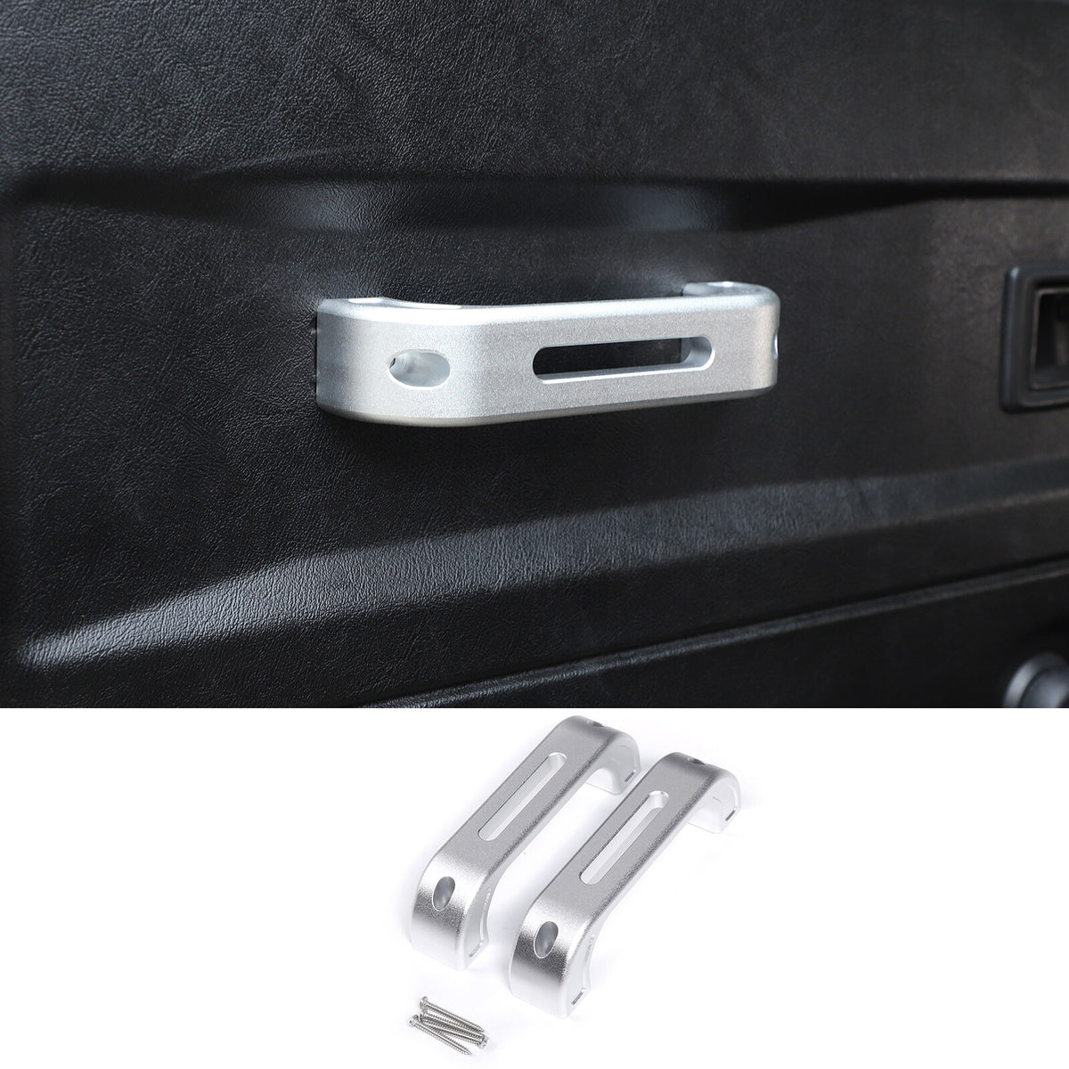 Silver Hollow Inner Door Handle Grab Handle Trim For Land Rover Defender 2004-18 2