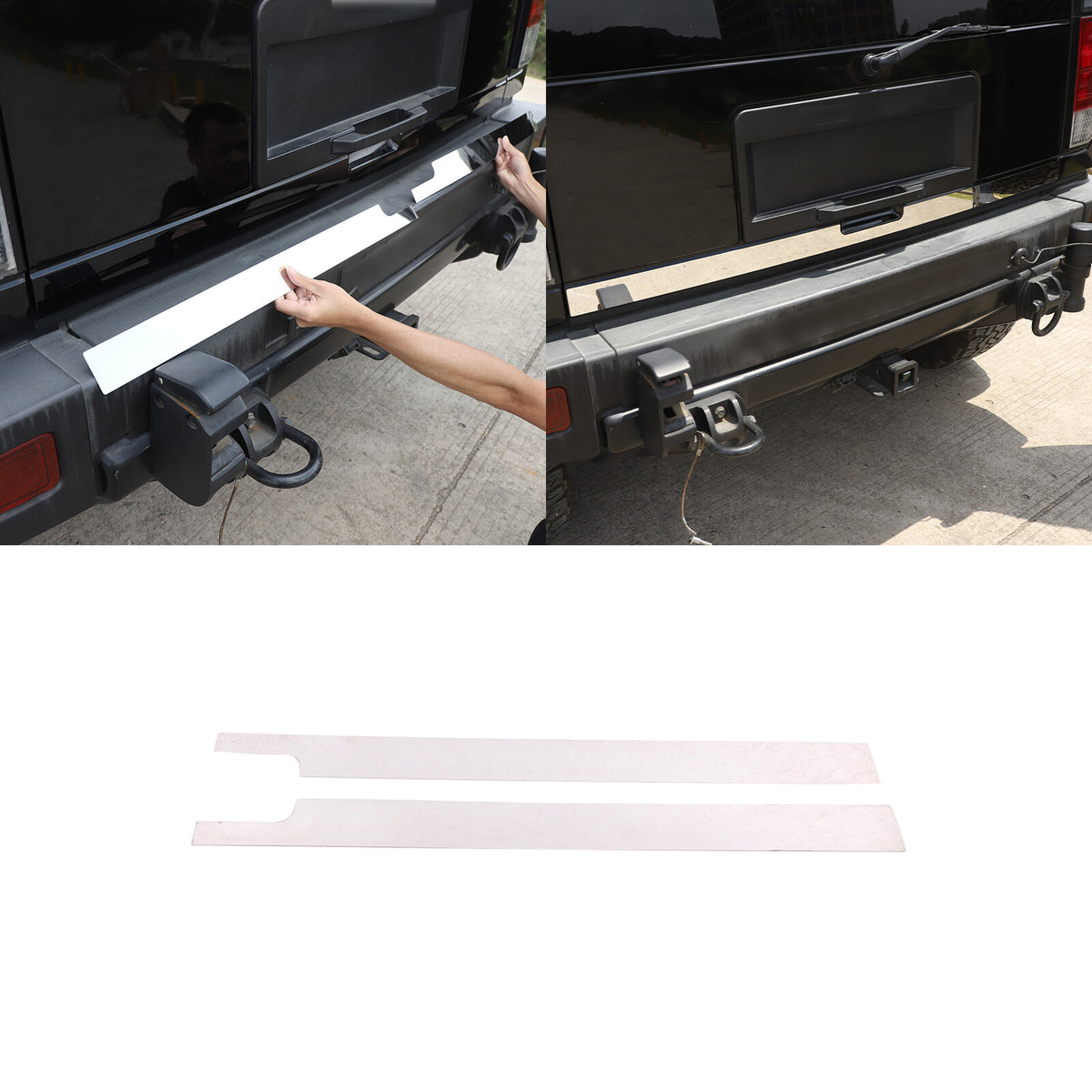 Stainless Steel Tailgate Accent Trim 1 Pc Set For Hummer H2 2003-2009 US 2