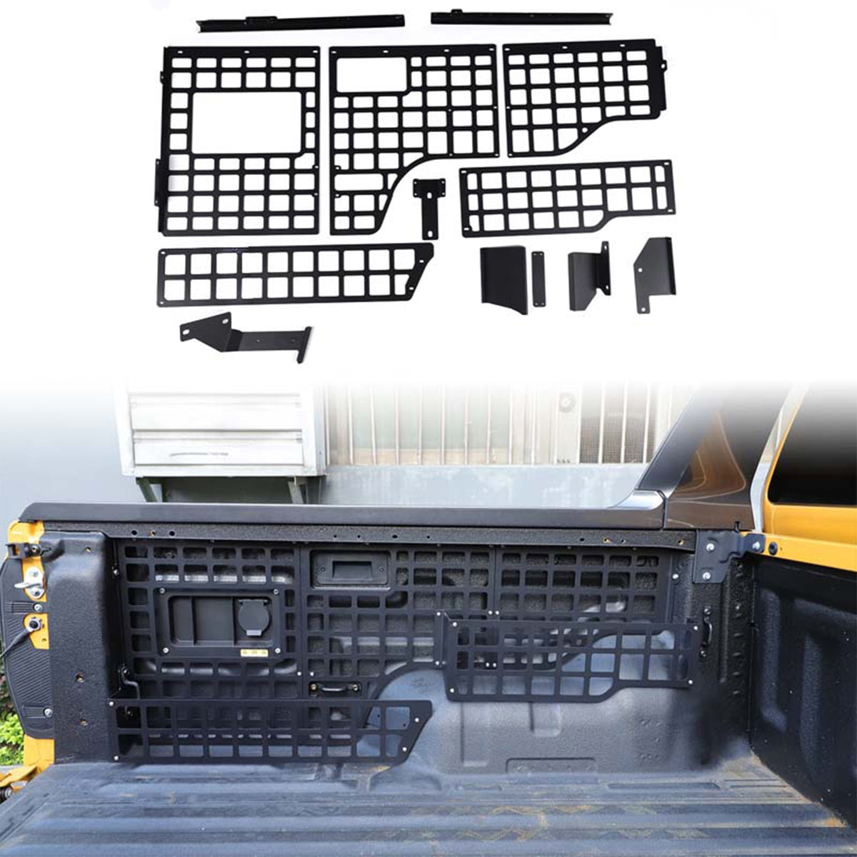 Steel Trunk Left Side Storage Bag Hanger Molle Panel For Ford Ranger T9 2023+ 17
