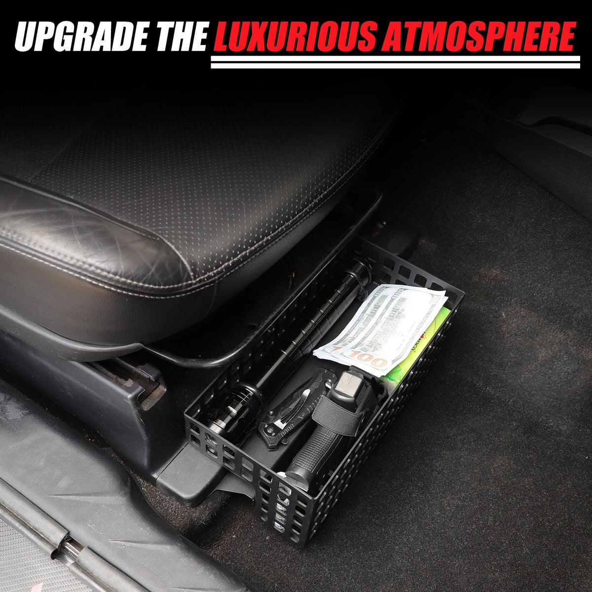 Aluminum Alloy Under Passenger Seat Storage Basket For Mitsubishi ASX 2011-2018 1