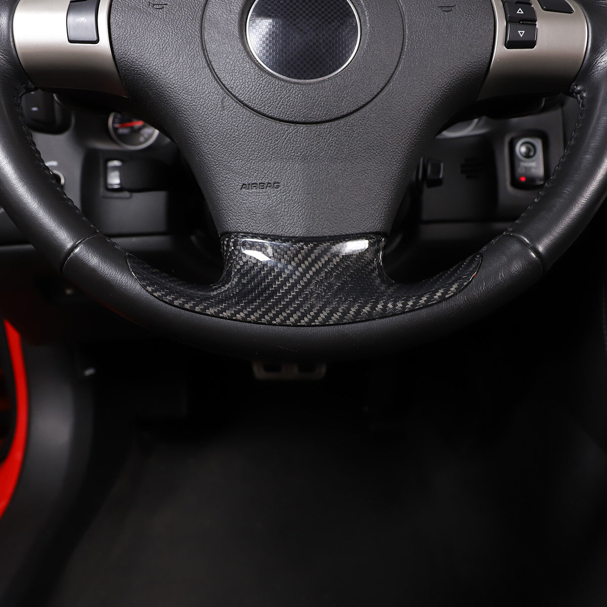 Real Dry Carbon Fiber Steering Wheel Lower Emblem Trim For Corvette C6 2005-2013 8