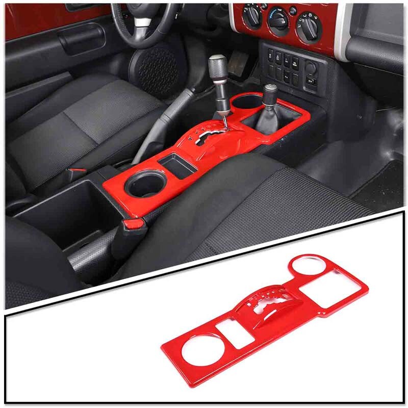 Red Gear Shift Water Cup Panel Cover Trim For Toyota FJ Cruiser 07-21 8