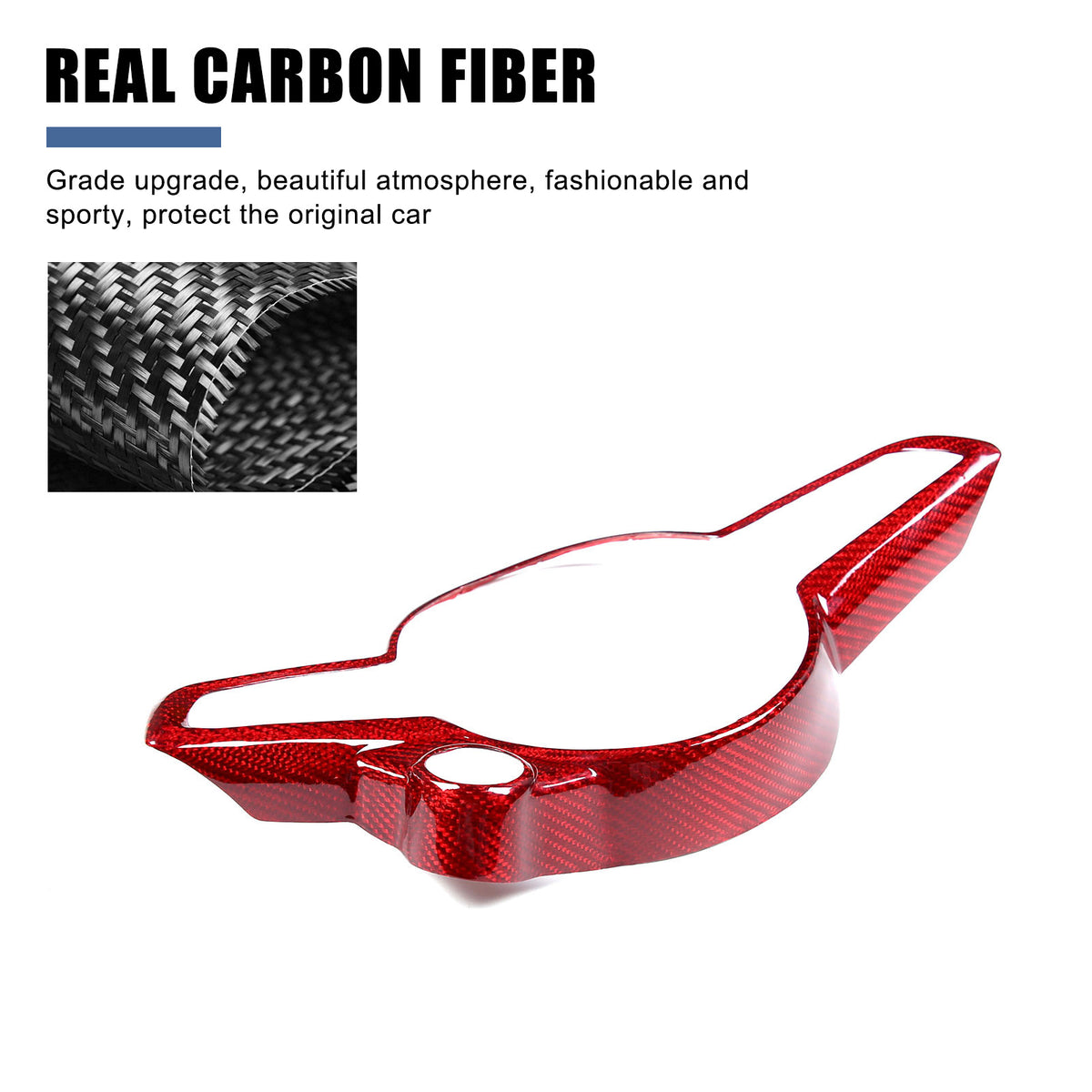 Red Carbon Fiber Steering Wheel Frame Trim For Alfa Romeo Giulia/Stelvio 2020 5