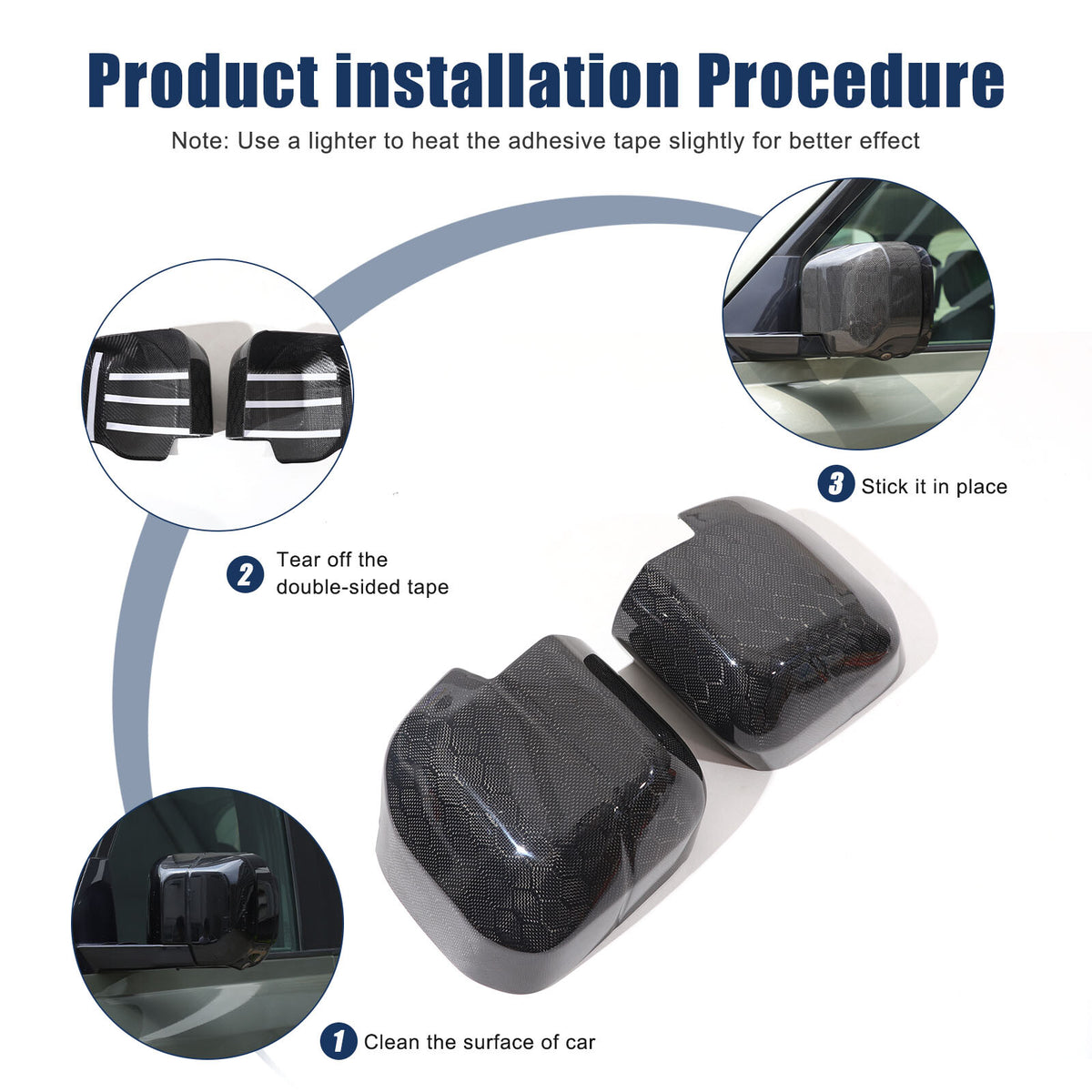 Honeycomb Carbon fiber Side Rear Mirror Cover Caps Trim For LR Defender 2020-24 8
