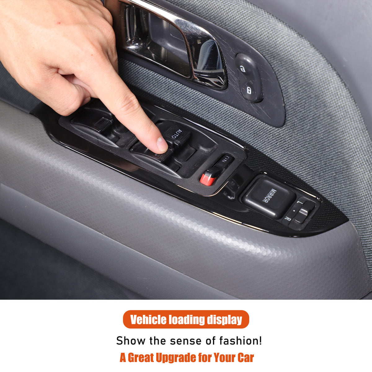 Glossy Black Window Lift Switch Button Trim Frame For Honda Pilot 2003-2008 24