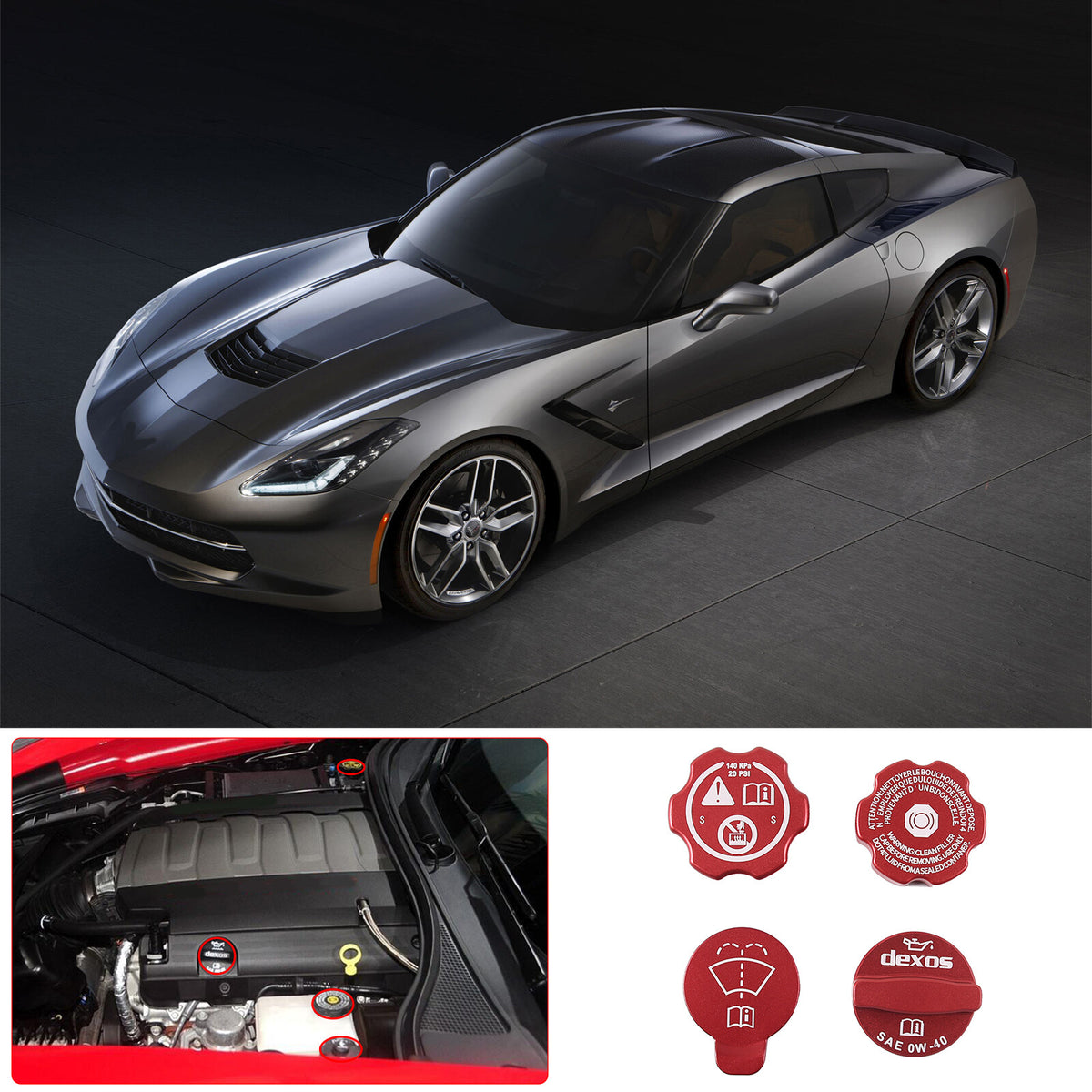 Aluminum Alloy Exterior Hood Engine License Plate Trim For Corvette C8 2020+ US - Variants 26-29 5
