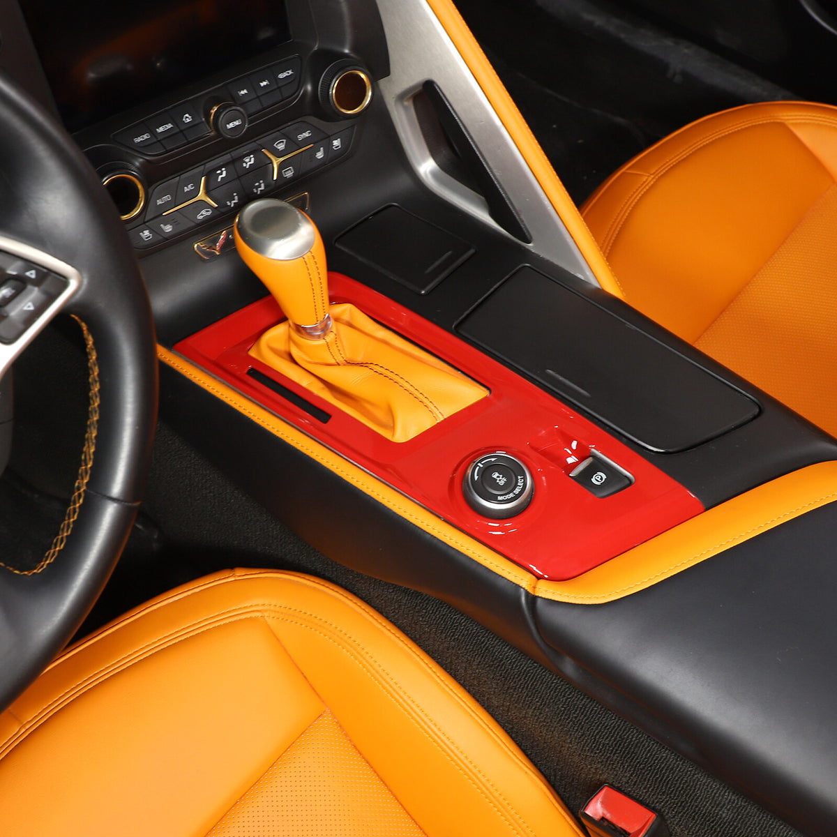 Sports Red ABS Interior Decoration Cover Trim Kit For Corvette C7 2014-19 - Styles 6-10 58