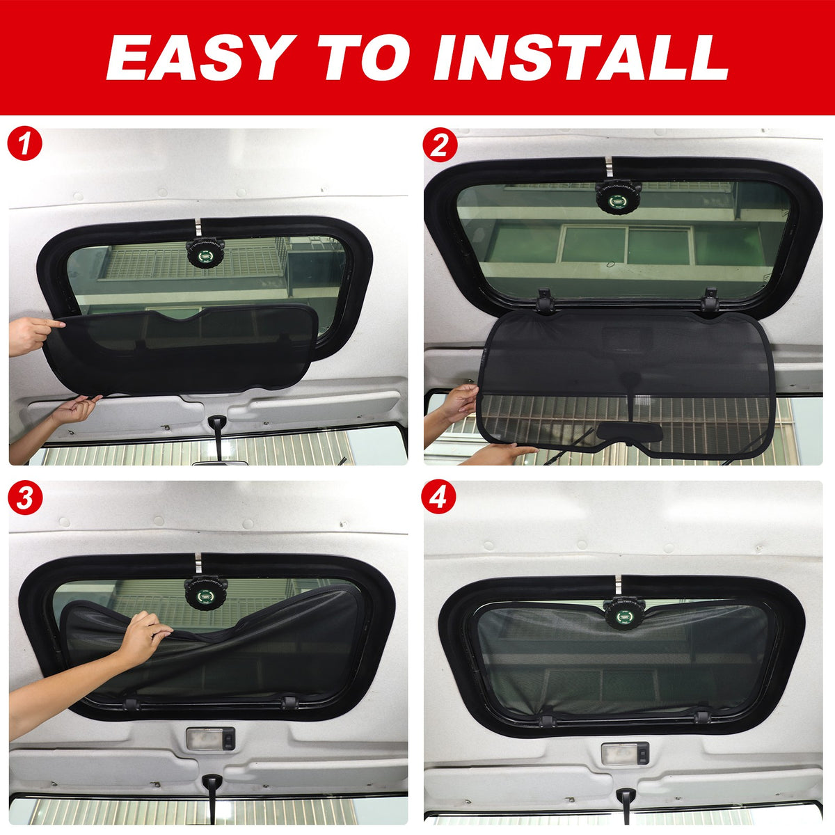 Black Memory Steel Sunroof Sunshade Cover For Land Rover Defender 2004-2018 20