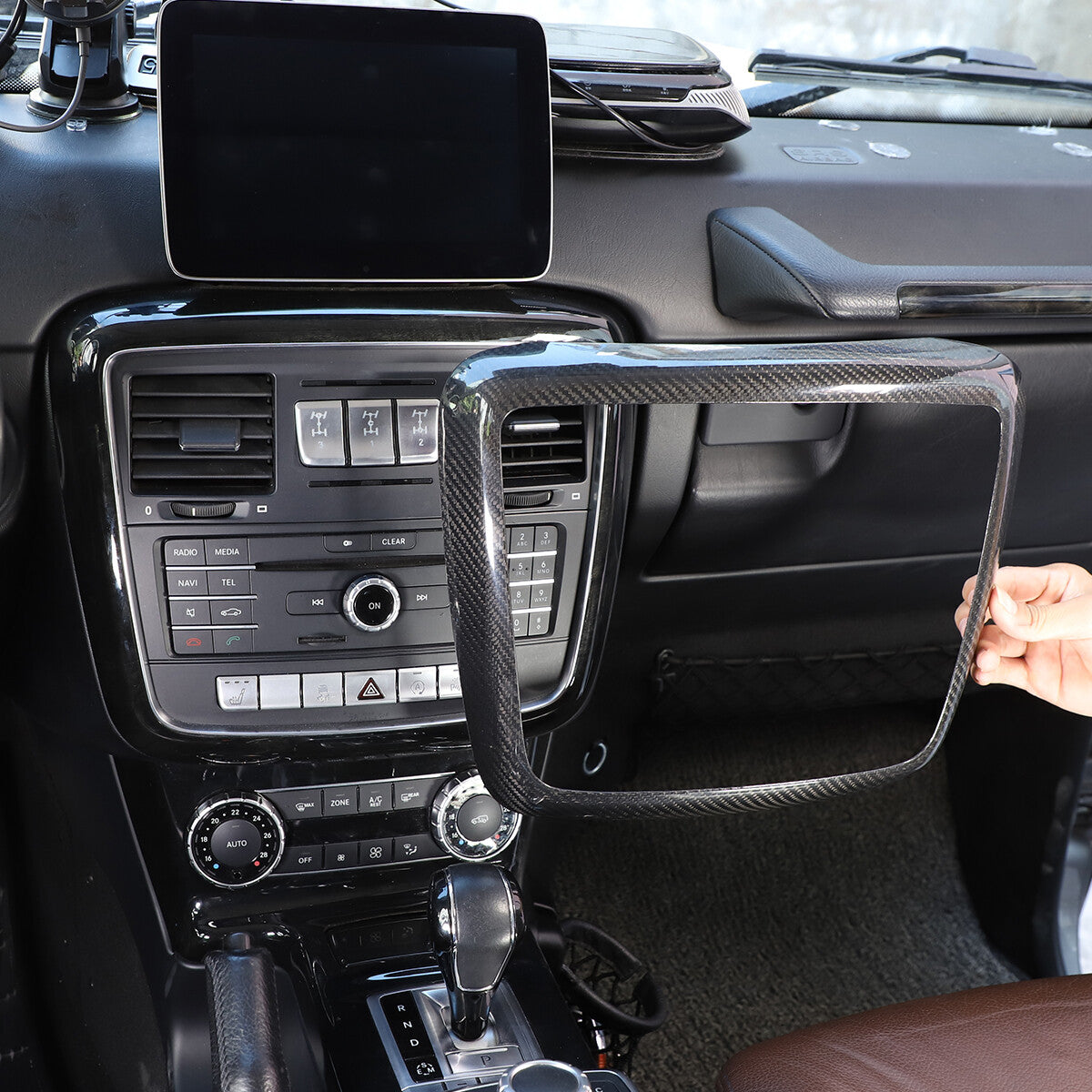 5Pcs For Benz W463 G63 G65 G500 G550 AMG Real Carbon Fiber Interior Console Trim 16