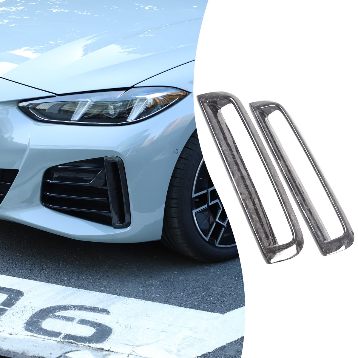 Forged Carbon Fiber Front Bumper Side Grill Trim For BMW 4 series 430i 440i 22+ 19