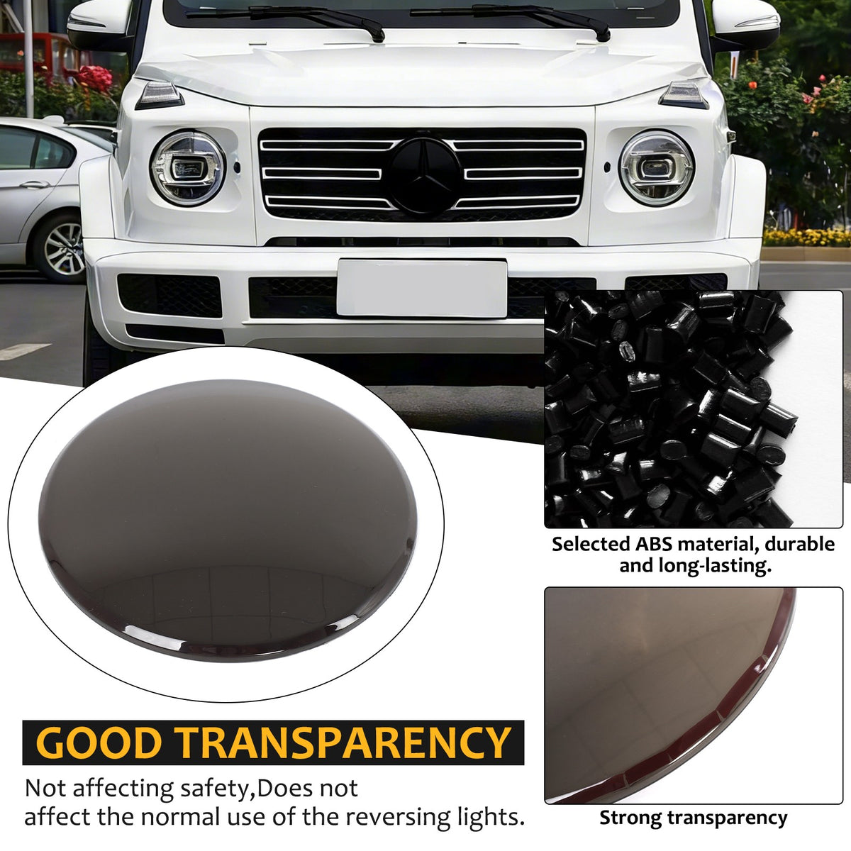 Smoked Black ABS Front Logo Badge Cover Trim For Benz W463 G550 G63 2019+ US 18