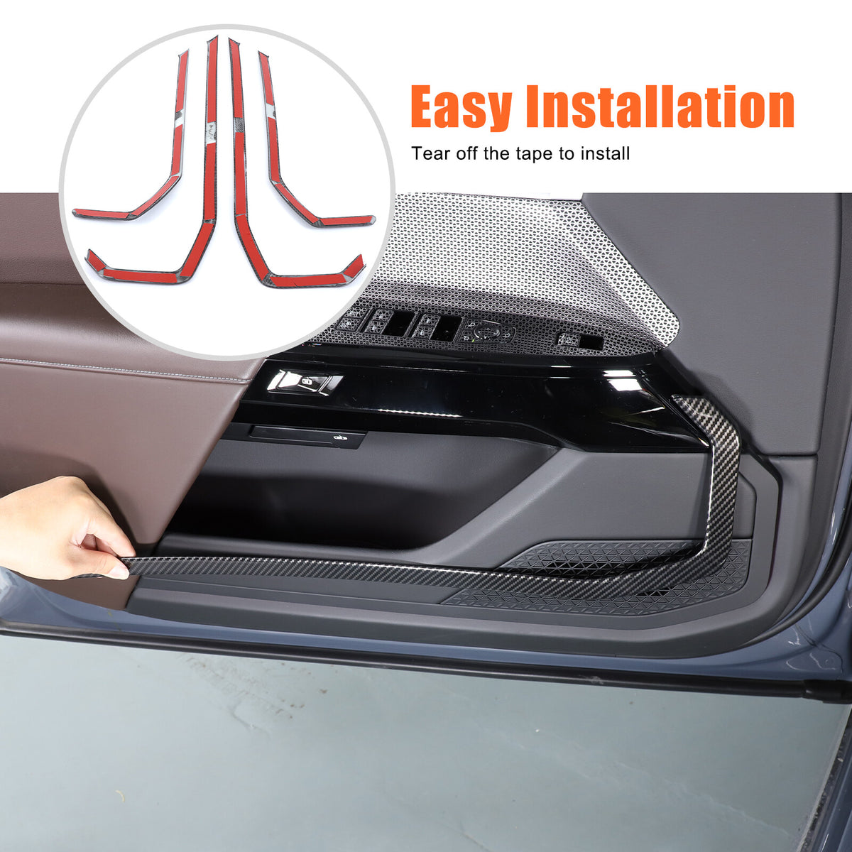 ABS Carbon Fiber Inner door Armrest panel Trim Cover For BMW 7 Series G70 23-25 16