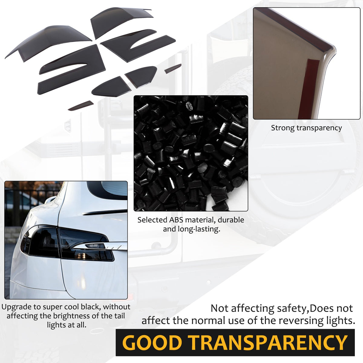 Smoked Black Rear Tail Light Guard Cover Trim Bezels For Tesla Model S 2014-2021 23
