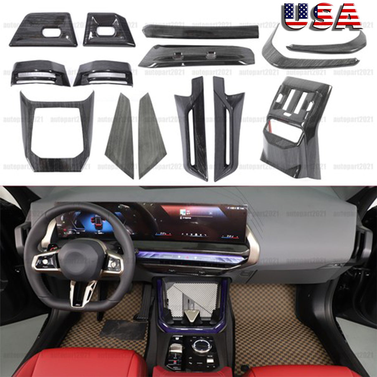 Grain Full Interior Center Console Parts Accessories For BMW X3 G45 2025+ 1