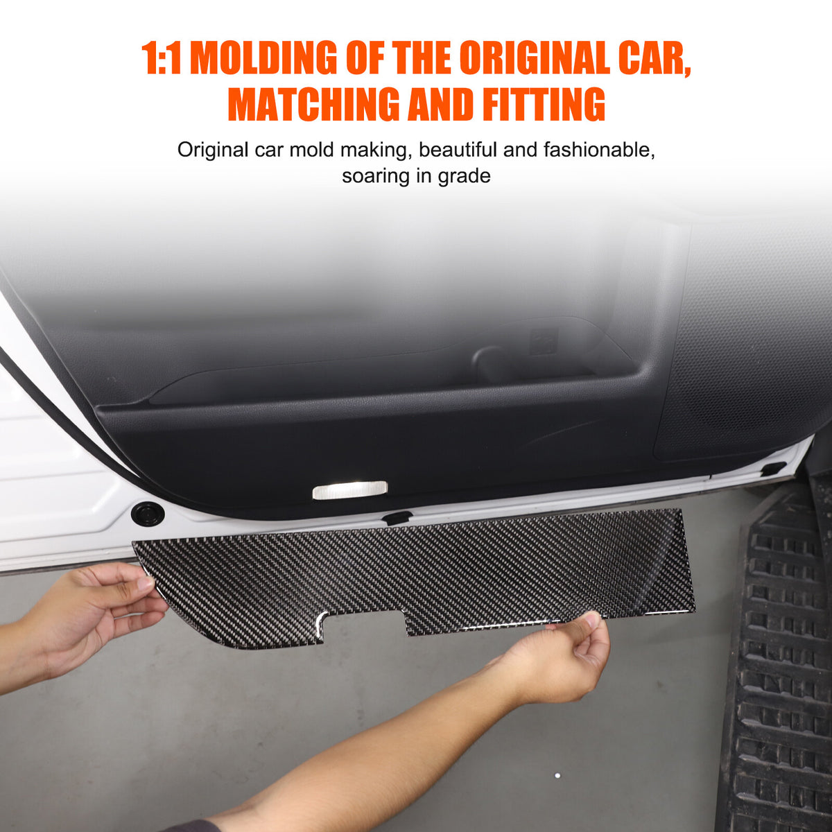 Carbon Front Door Panel Anti-Kick Trim Sticker For Toyota Land Cruiser LC250 24+ 4
