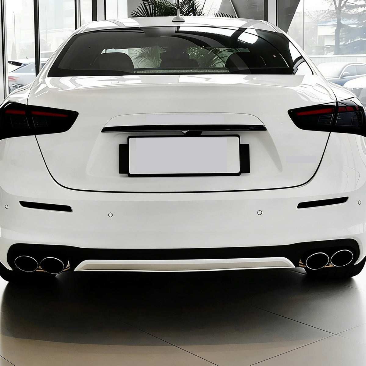 Smoked Black Rear Fog Tail Light Lamp Cover Trim For Maserati Ghibli 18-23 US 18