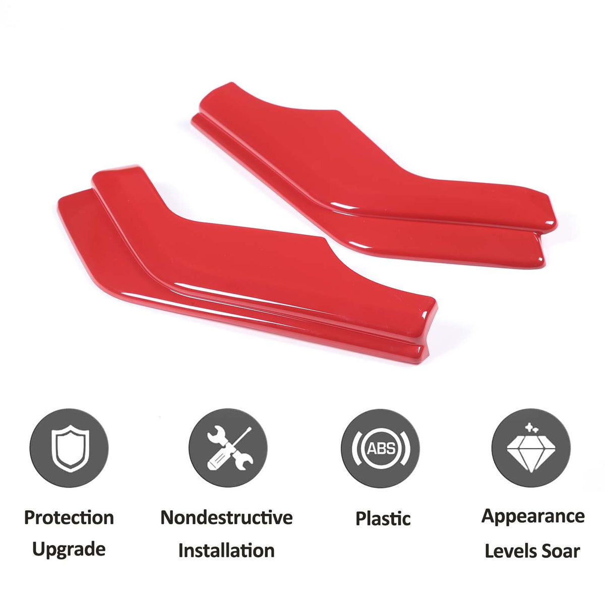 Sport Red ABS Interior Dashboard Side Panel Cover Trim For Corvette C8 2020-2026 8