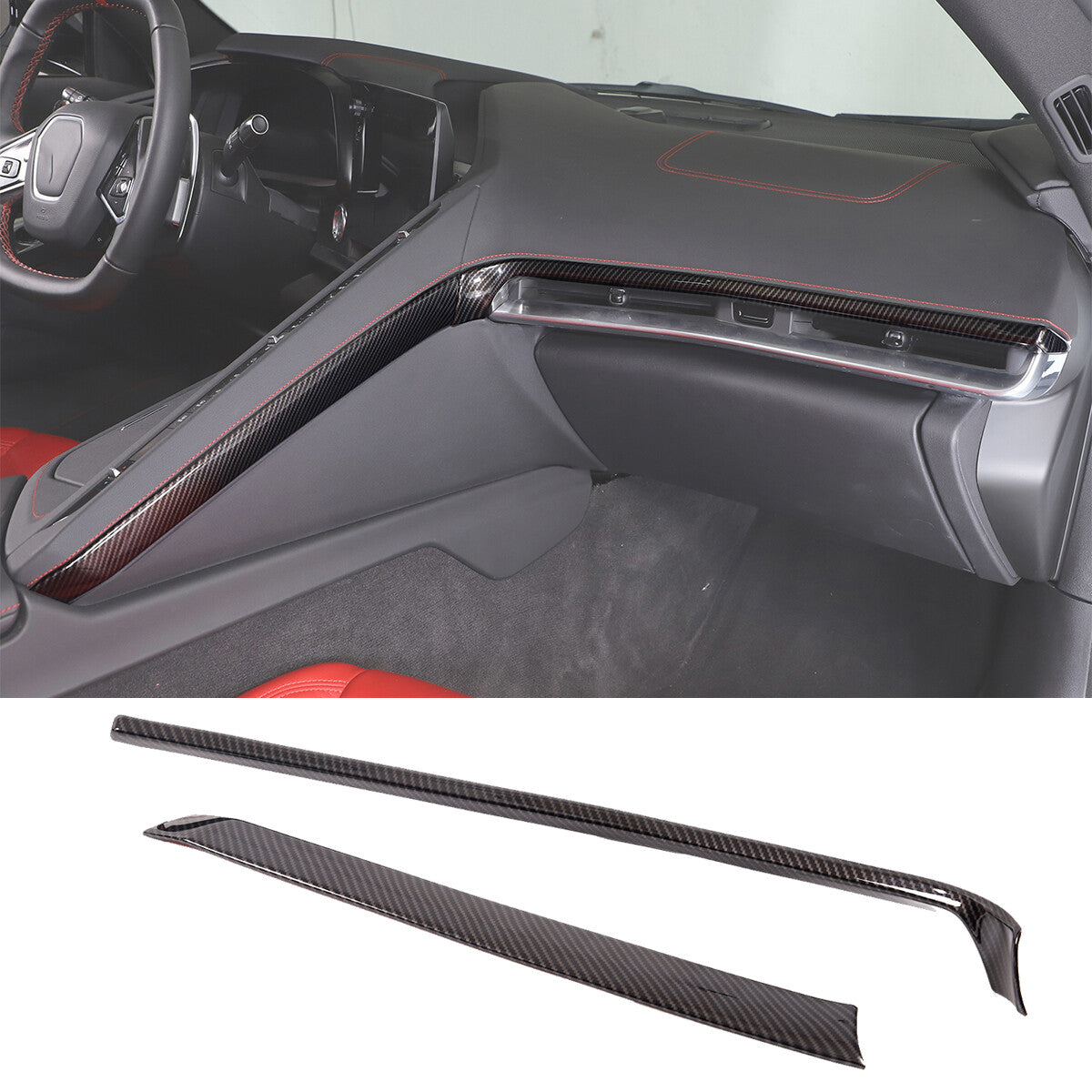ABS Carbon Fiber Air Conditioning Side Panel Trim For Corvette C8 2020-25 2