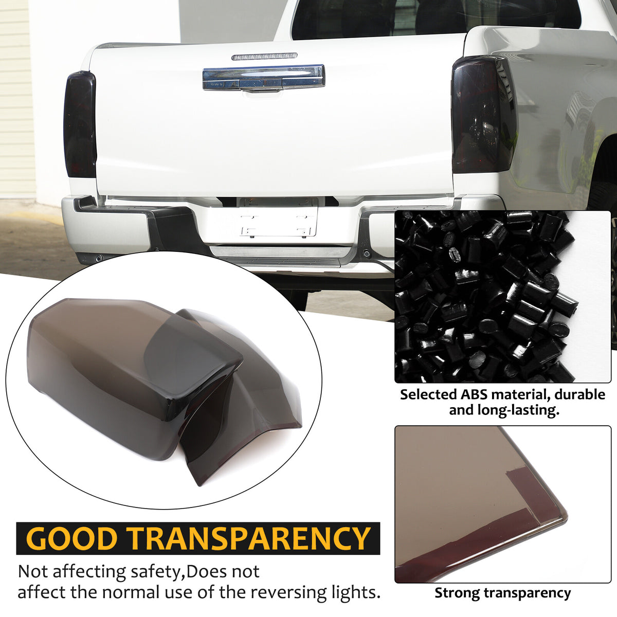 ABS Transparent Smoked Black Gray Tail Light Cover For Mitsubishi L200 2019+ 21