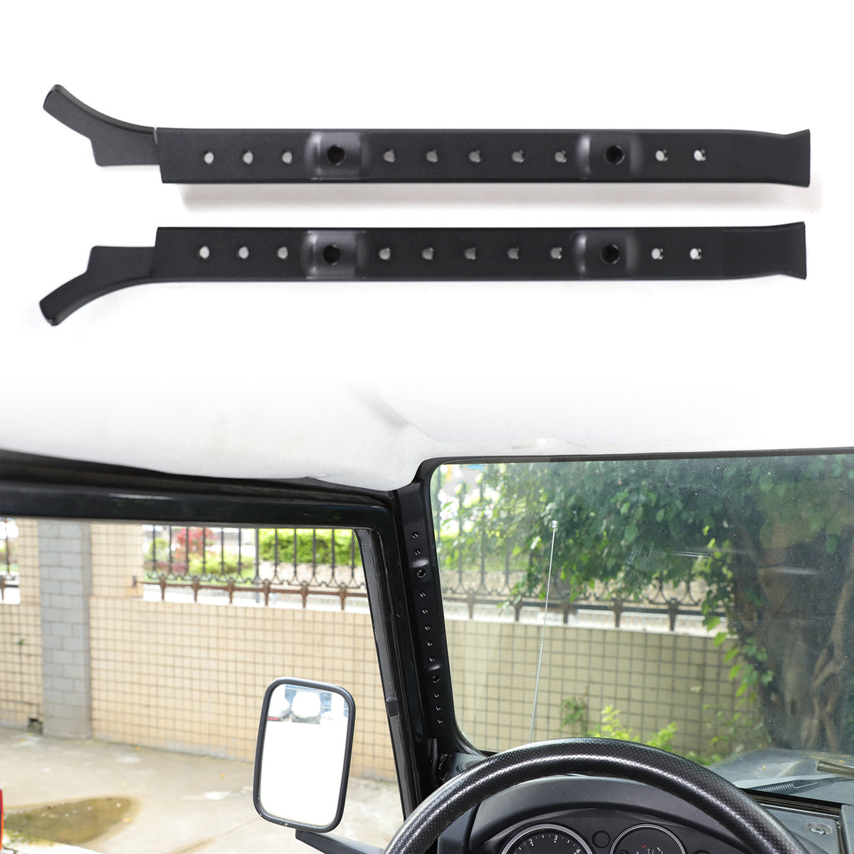 Black A-Pillar Phone Holder Stand Base Braket Part For LR Defender 2004-2018 1