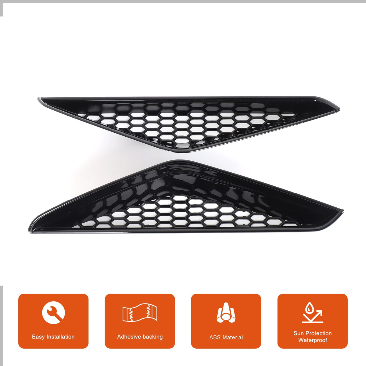 Glossy Piano Black Front Bumper Side Air Vent Grille Trim For BMW iX i20 2022-24 4